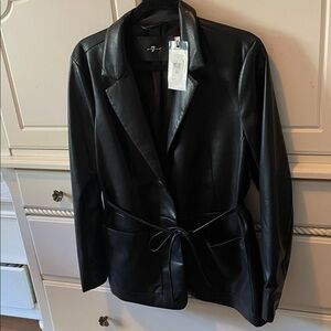 7 For All Mankind Black Leather Jacket